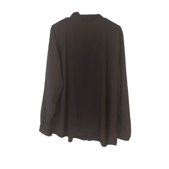 Lane BRYANT Career black button down BLOUSE NECK TIE SCARF RIBBON BOW sz 22W 24W - Picture 9 of 9